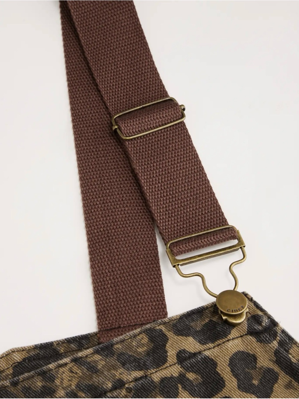 Cider Leopard-Print Wide Leg Overalls in Brown and Black - Picture 2 of 4
